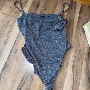 Gunmetal Vitamin A swim sparkle one piece size 12/D/XL